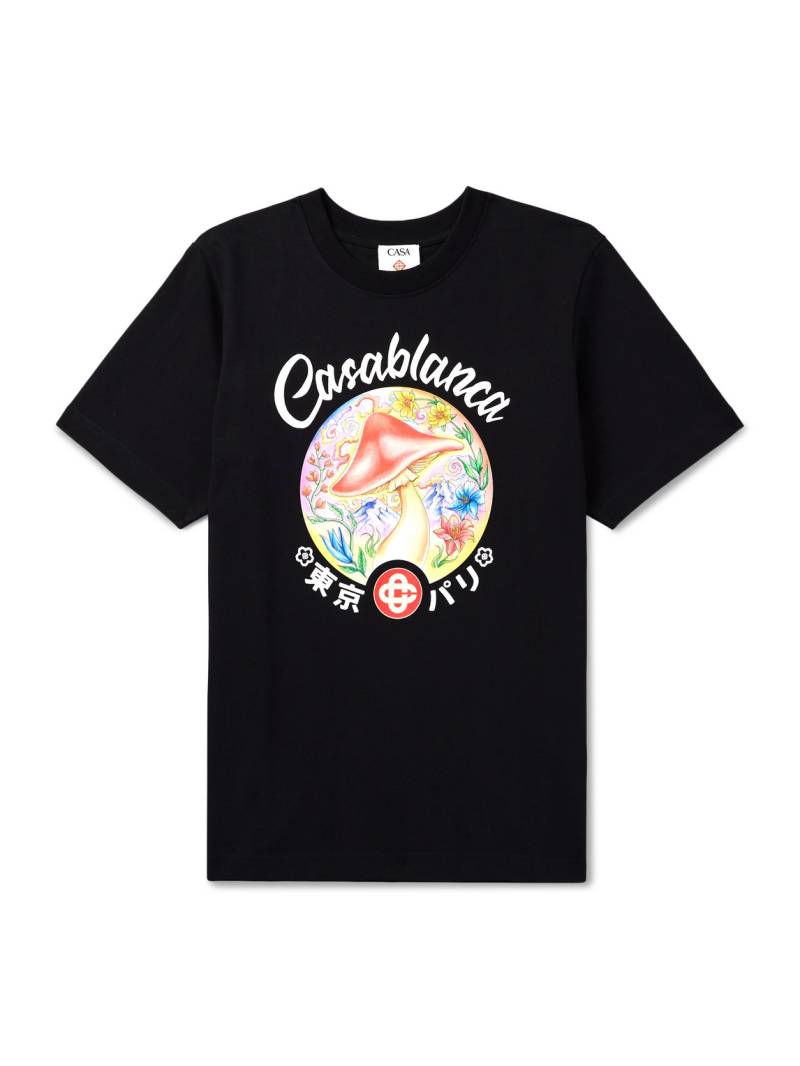 Casablanca - Mushroom Emblem Printed Cotton-Jersey T-Shirt - Men - Black - XS Casablanca - Mushroom Emblem Printed Cotton-Jersey T-Shirt - Men - Black - XS von Casablanca