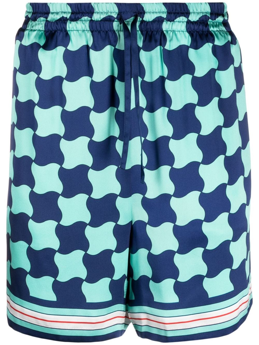 Casablanca Seidenshorts mit Pool Tile-Print - Blau von Casablanca