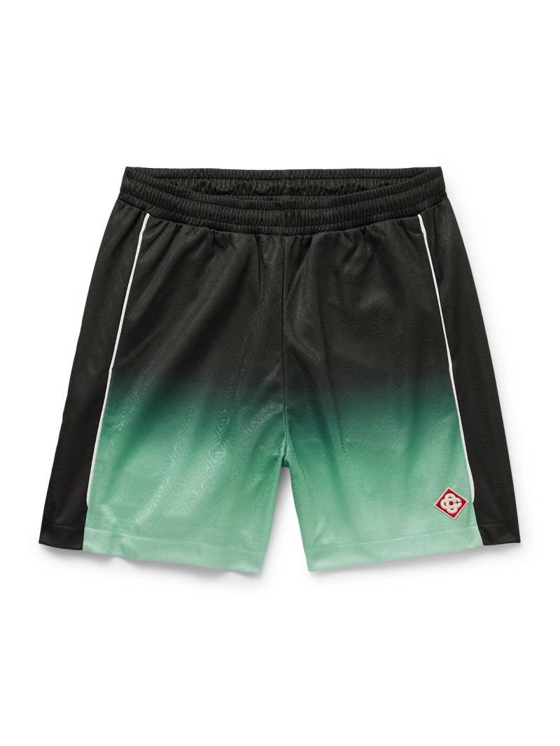 Casablanca - Straight-Leg Monogrammed Dégradé Jersey Shorts - Men - Green - L von Casablanca