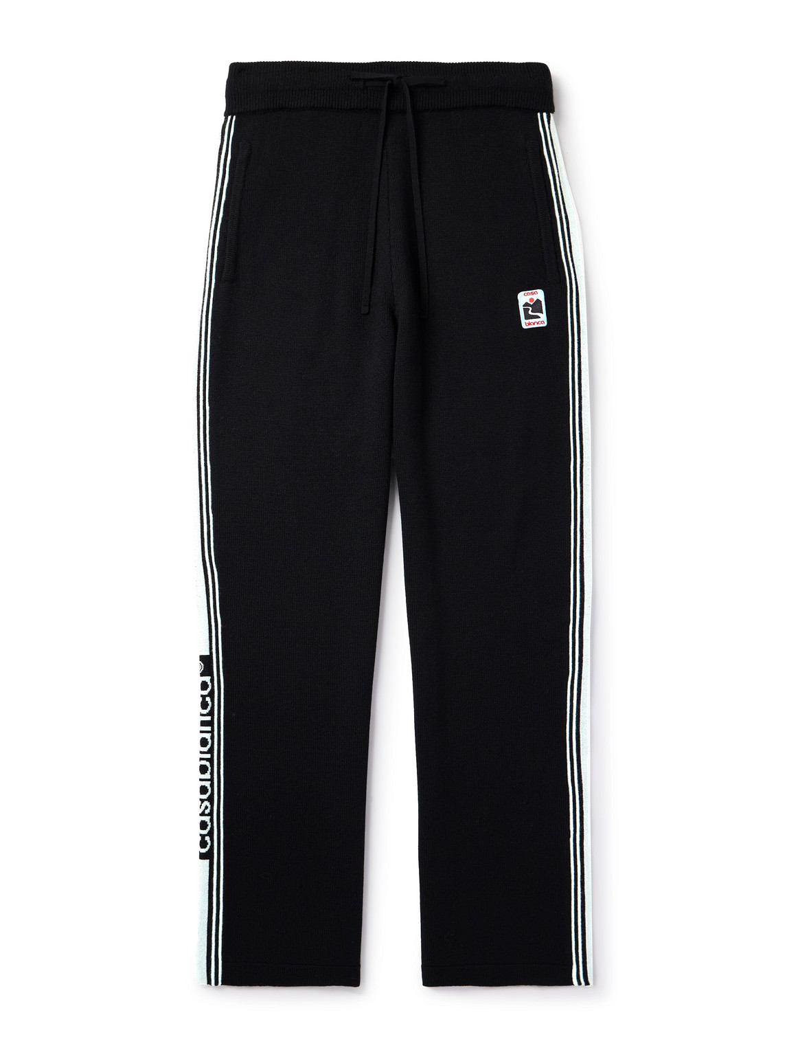 Casablanca - Straight-Leg Striped Merino Wool Track Pants - Men - Black - L von Casablanca