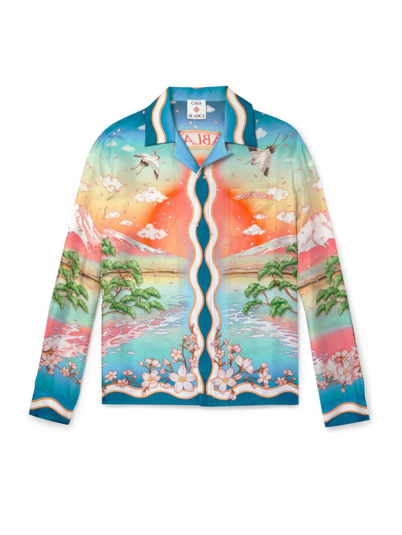 Casablanca - Tennis Club Convertible-Collar Printed Silk-Twill Shirt - Men - Multi - L von Casablanca