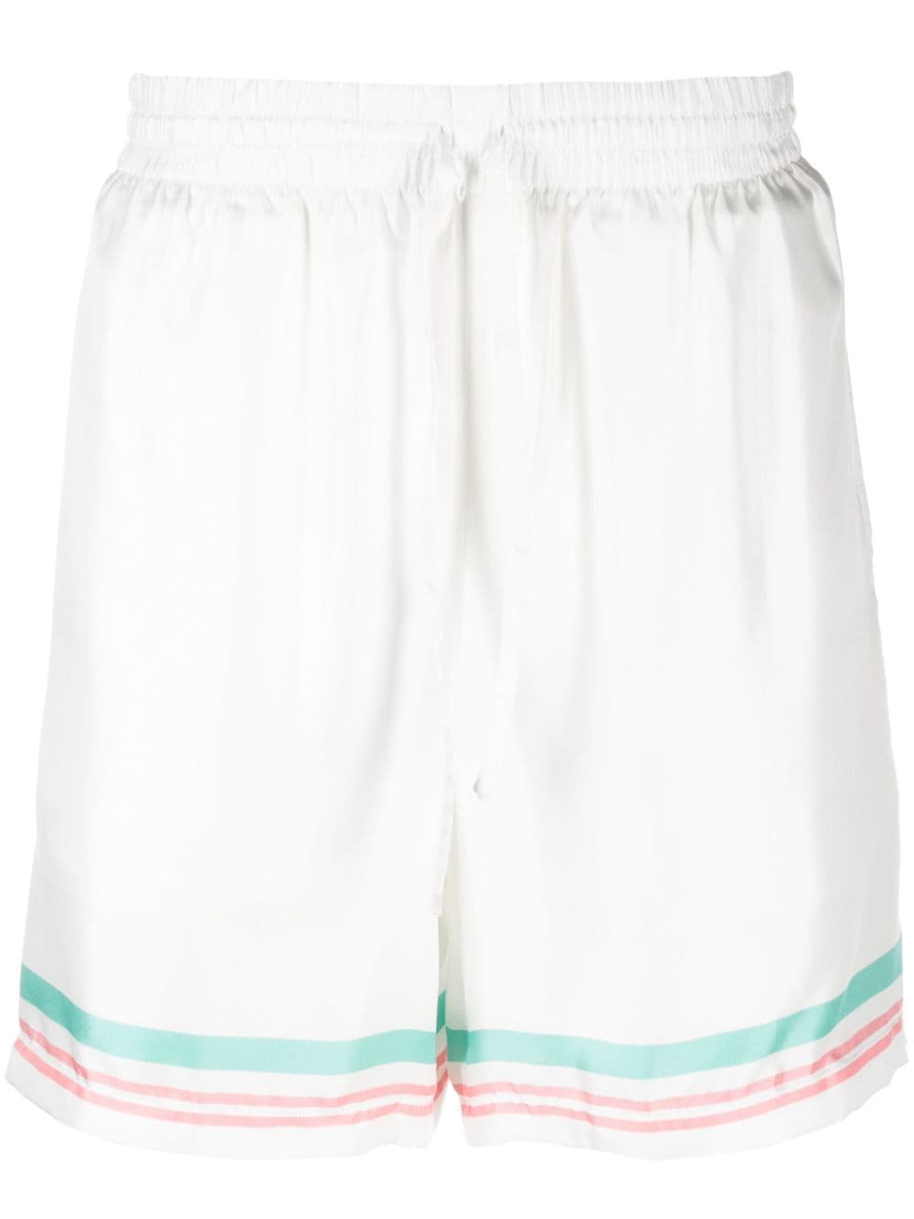 Casablanca Tennis Club Icon Sport-Shorts aus Seide - Weiß von Casablanca