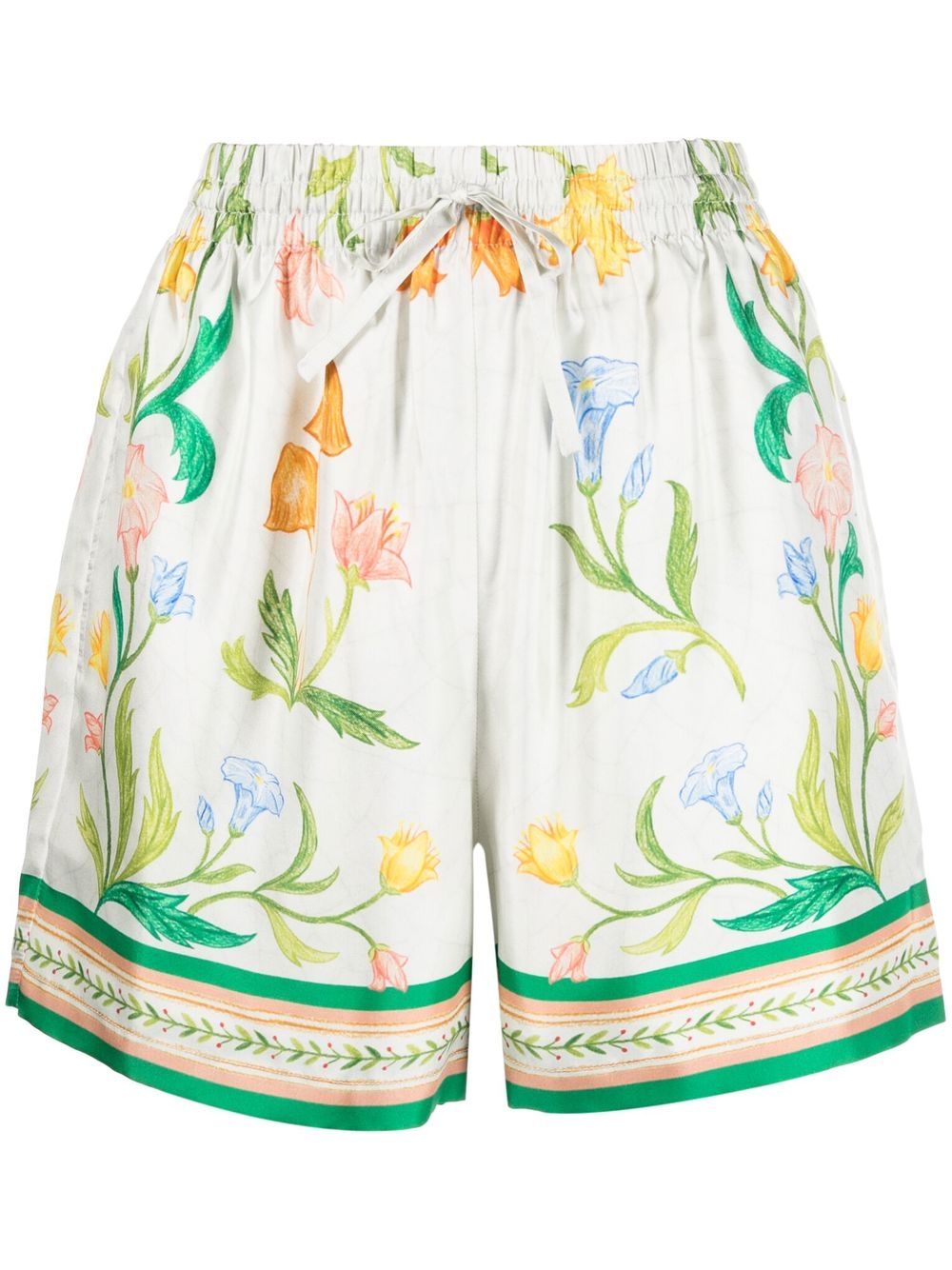 Casablanca Seidenshorts mit Blumen-Print - Weiß von Casablanca