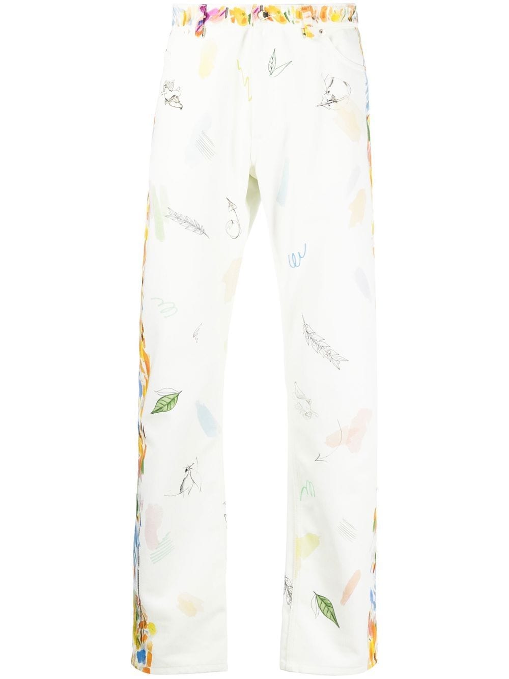 Casablanca Straight-Leg-Jeans mit Print - Weiß von Casablanca