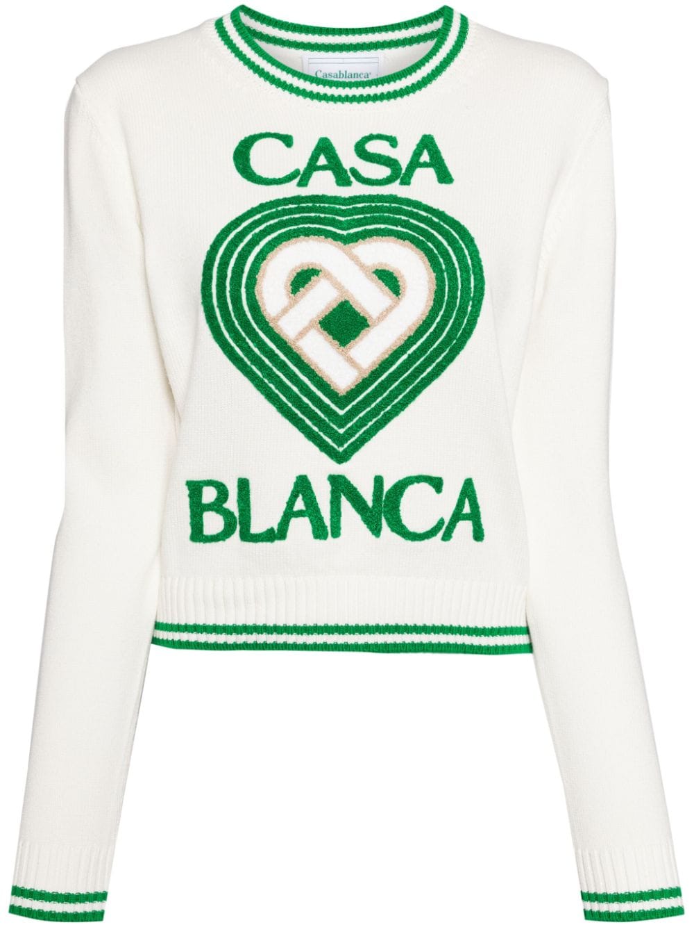 Casablanca logo-intarsia cotton jumper - Weiß von Casablanca