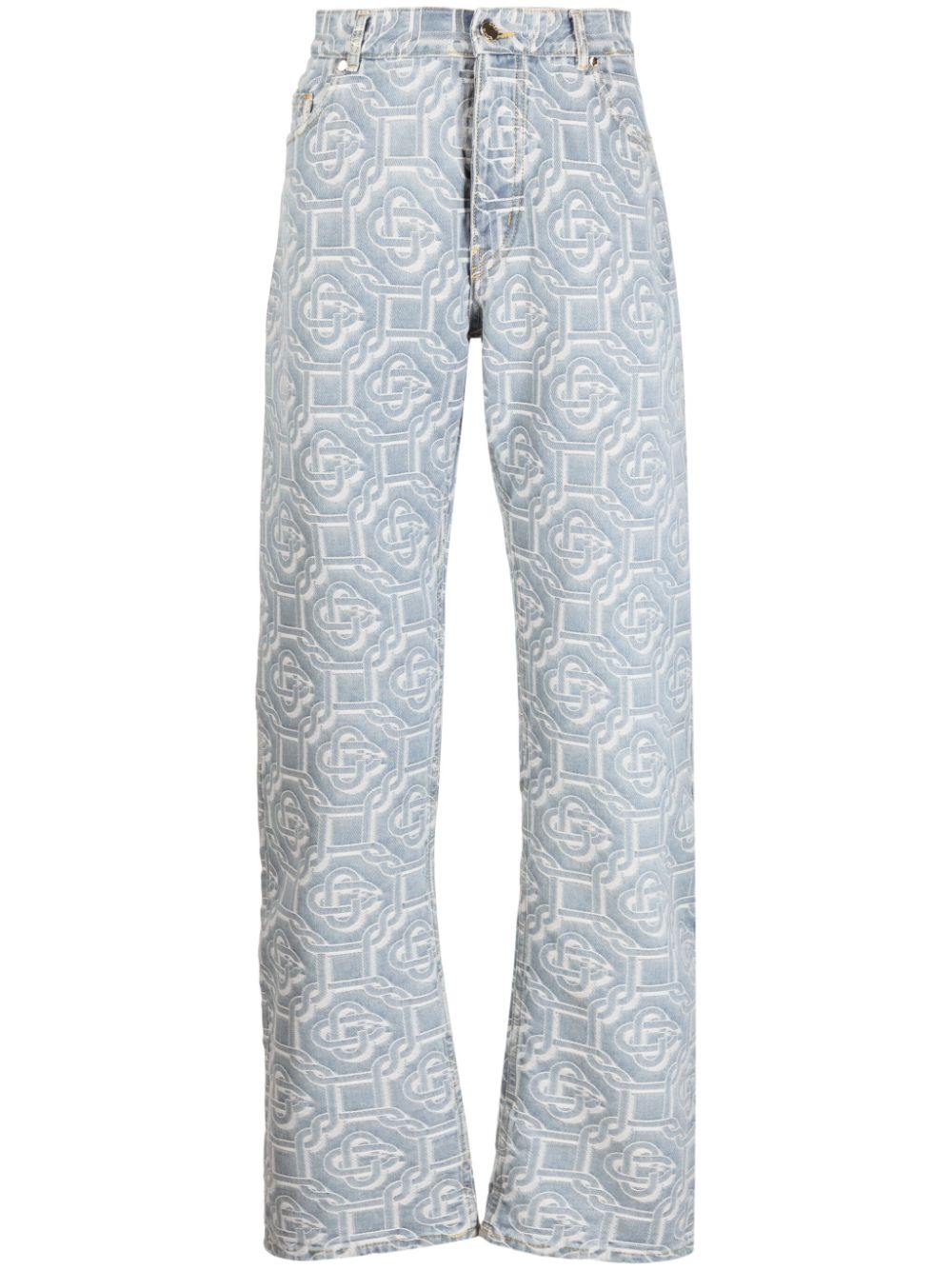 Casablanca Gerade Jeans mit Monogramm-Print - Blau von Casablanca