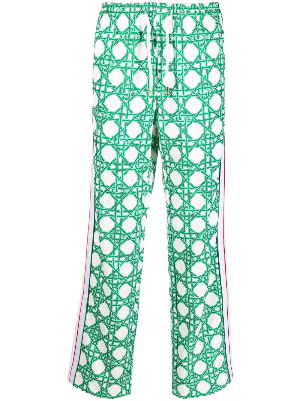 Casablanca Gerade Hose mit Monogramm-Print - Weiß von Casablanca