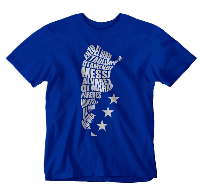 Argentinien Fußballspieler Karte Drei Sterne - Wm 2022 T-Shirt Trikot Camiseta von CasacaClub