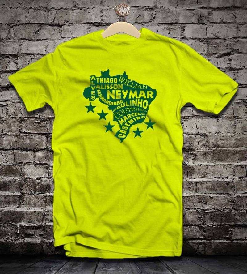 Brasilien Fußball T Shirt Karte Spieler Wm Russland 2018 Trikot Camiseta von CasacaClub