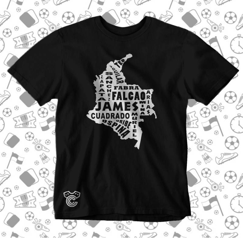 Kolumbien Karte Spieler Wm Russland 2018 Fußball T Shirt Trikot Camiseta von CasacaClub