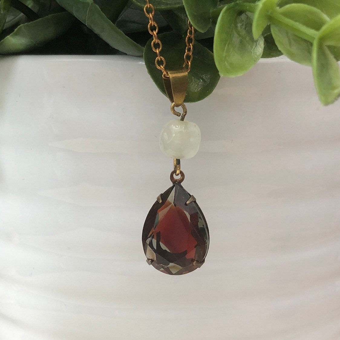"Ruby" - Handgefertigte Rote Givre Glas Anhänger Halskette Zu Erfüllen "Ruby" - Handgefertigte Rote Givre Glas Anhänger Halskette Zu Erfüllen von CasadeSasa