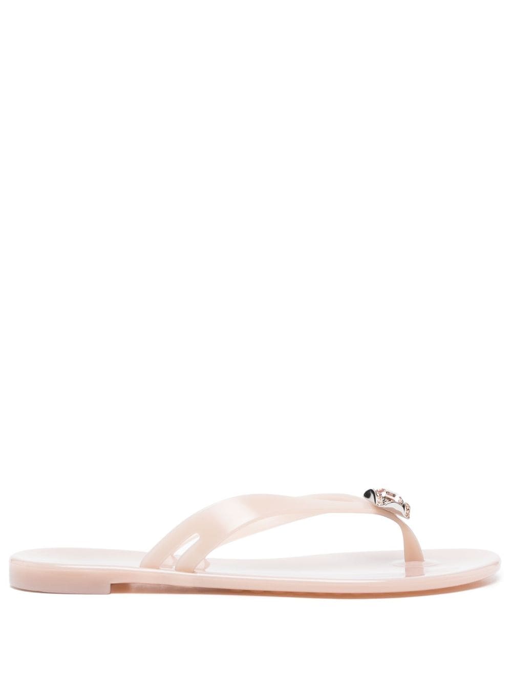 Casadei Flip-Flops mit Kristallen - Nude von Casadei