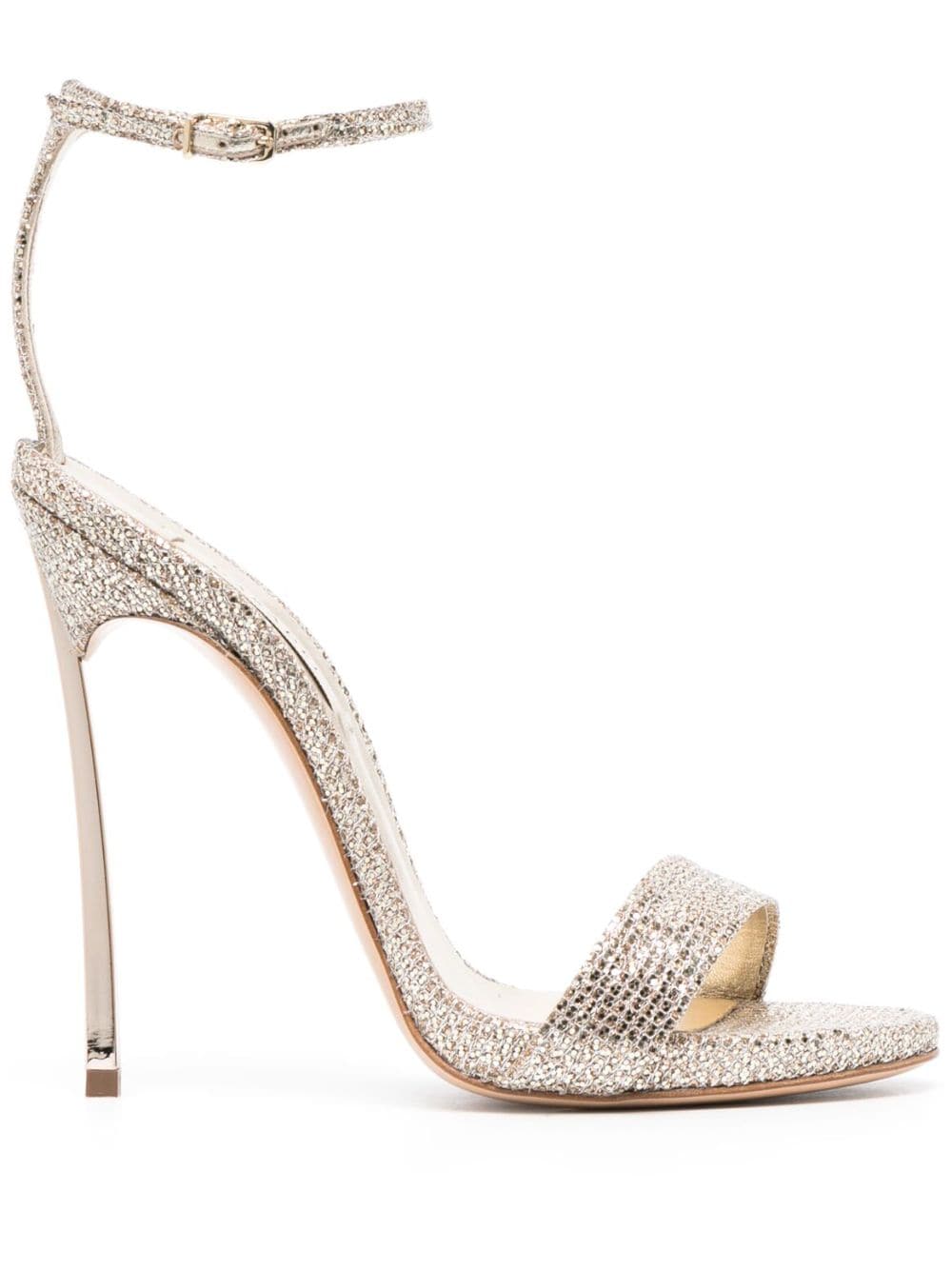 Casadei Sandalen im Metallic-Look 120mm - Nude von Casadei