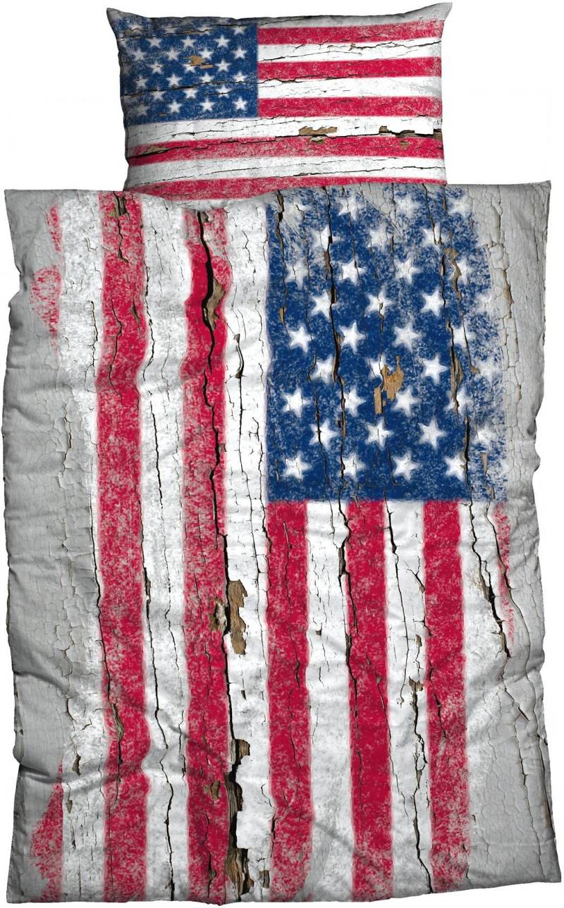 CASATEX Bettwäsche "Stars & Stripes" 2 Stk. tlg. mit Flagge von Casatex
