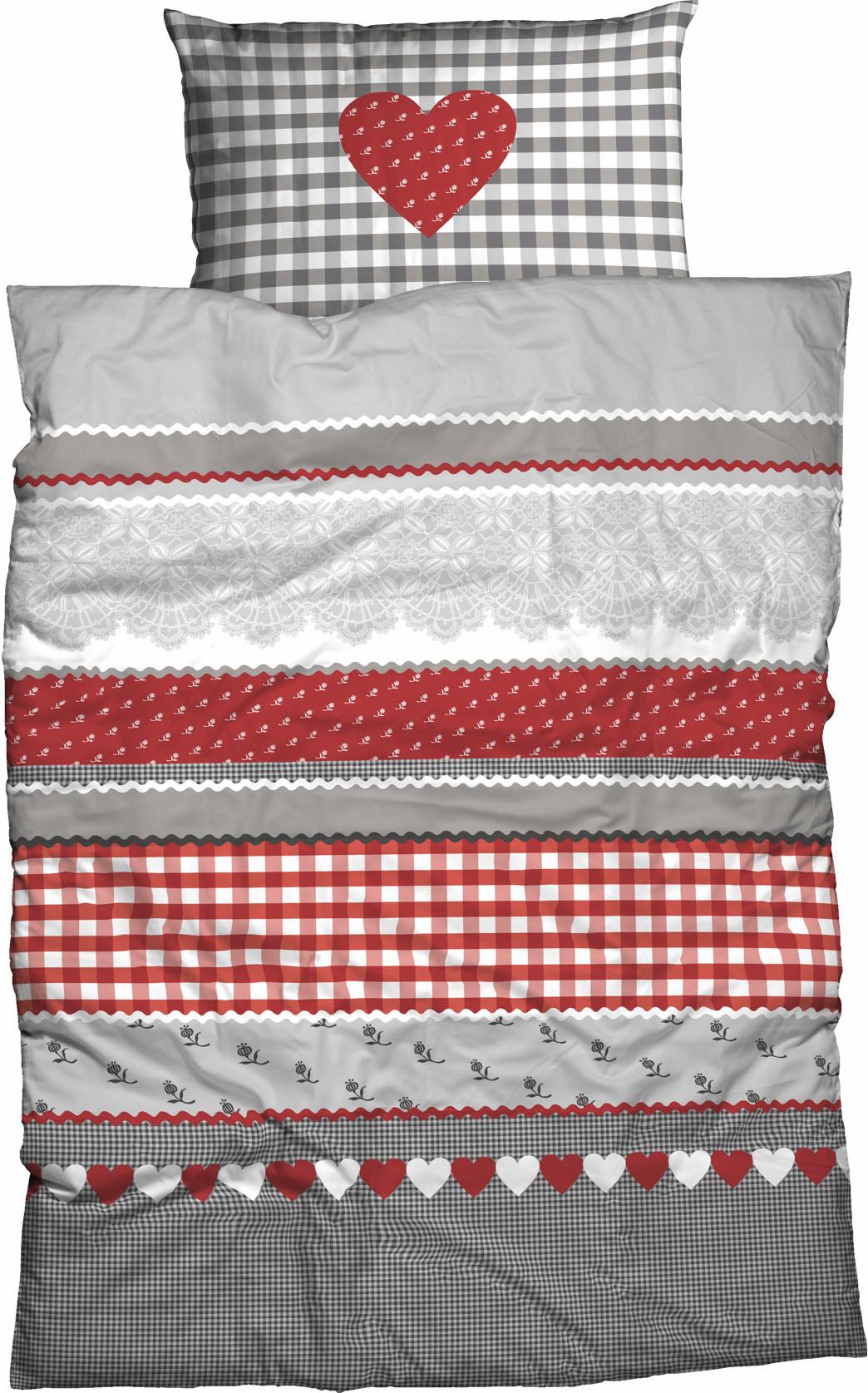CASATEX Bettwäsche "Herz-Karo" 2 Stk. tlg. niedlichem Herz-Karo Design von Casatex