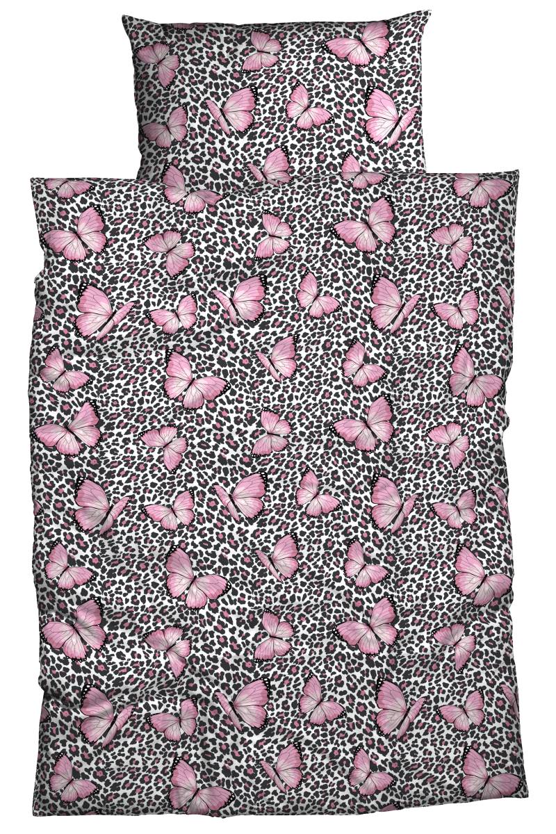 CASATEX Bettwäsche "Menga" 2 Stk. tlg. Schmetterlinge mit Leopardenprint von Casatex