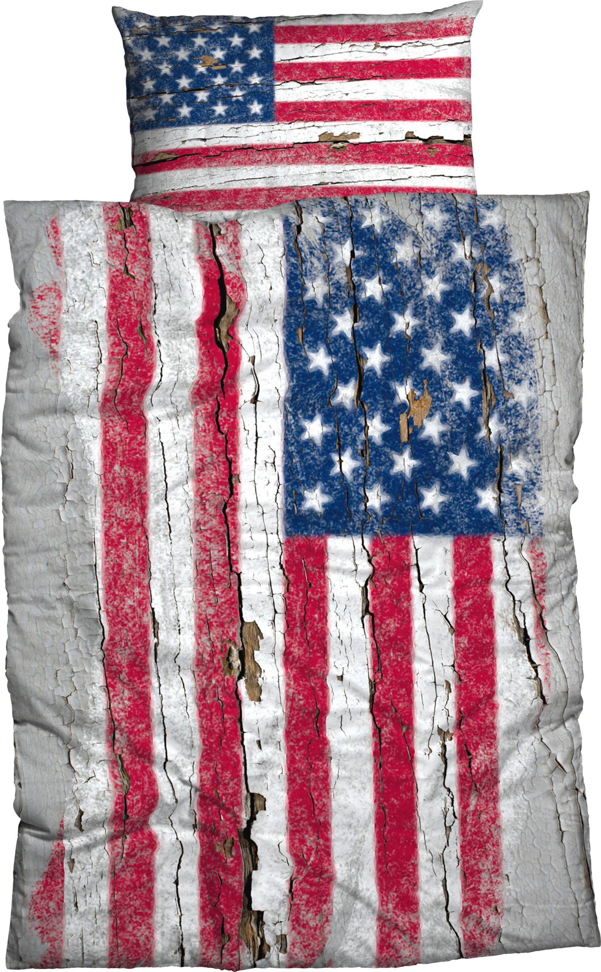 CASATEX Bettwäsche "Stars & Stripes" 2 Stk. tlg. mit Flagge von Casatex