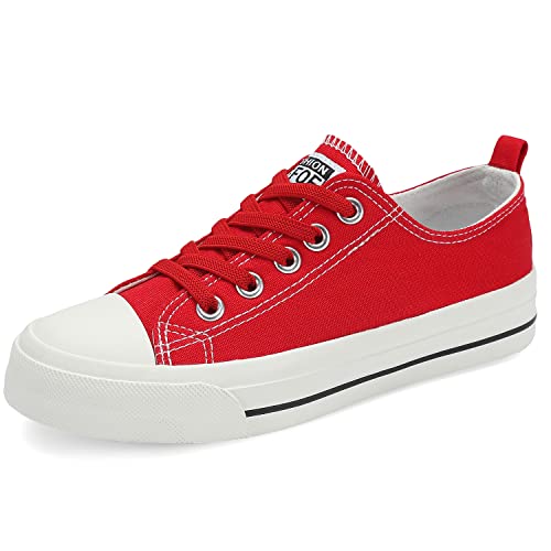 Casbeam Big Kids Sneakers Boys Mesh Lightweight Breathable Casual Walking Shoes Girls Casual Canvas Adjustable Strap Running Sneakers Red Plus 36 EU von Casbeam