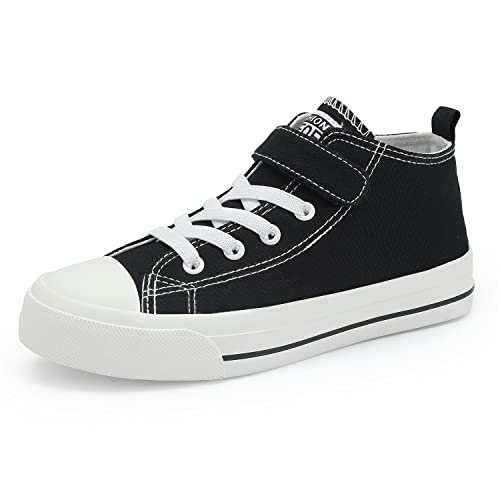 Casbeam Jungen Turnschuhe Kleine Kinder Schwarz Laufen Sport Canvas Schuhe Girs Leichte Atmungsaktive Schuhe High Top Casual Walking Schuhe 36 EU von Casbeam