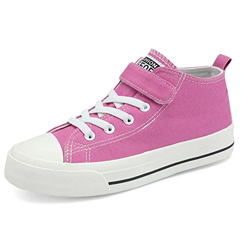 Casbeam Kinder Segeltuchschuhe Mädchen Mesh Lightweight Breathable Slip On Canvas Running Pink Sneakers Girls Casual Tennis Pink Walking Shoes Toddler 24 EU von Casbeam