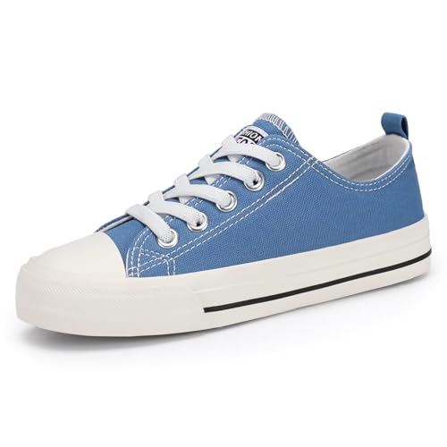 Casbeam Turnschuhe Jungen Kinder Segeltuch Laufen Leichte Atmungsaktive Schuhe Mädchen Low Top Casual Walking Schuhe Blau 29 EU von Casbeam