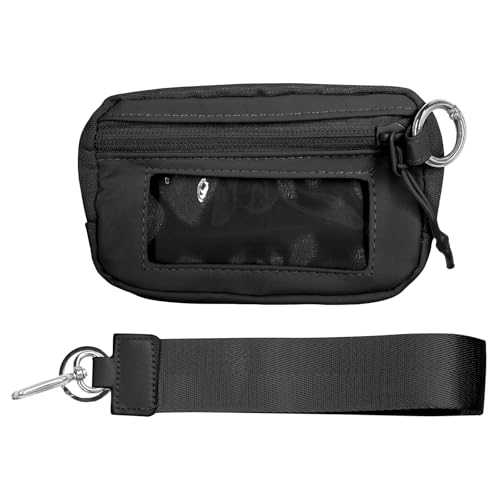 Casbomy Iris-Geldbörse 2. Generation Wristlet Handbags, Geldbörse für Damen, Waterproof Nylon Keychain Zipper Wallet, Credit Card Holder Portable Wrist Wallet(Schwarz) von Casbomy