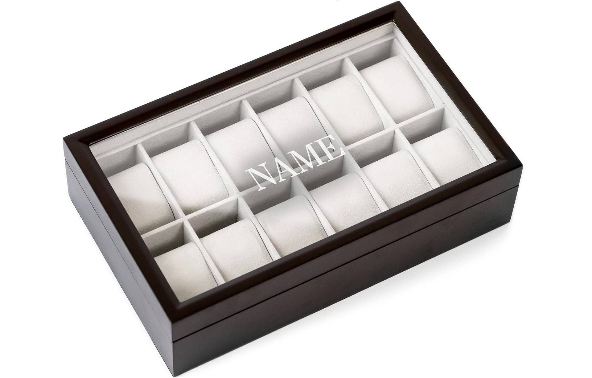 Massiver Espresso Holz Uhrenbox Organizer Mit Glas Display Top 12 Slot Von Case Elegance Massiver Espresso Holz Uhrenbox Organizer Mit Glas Display Top 12 Slot Von Case Elegance von CaseElegance