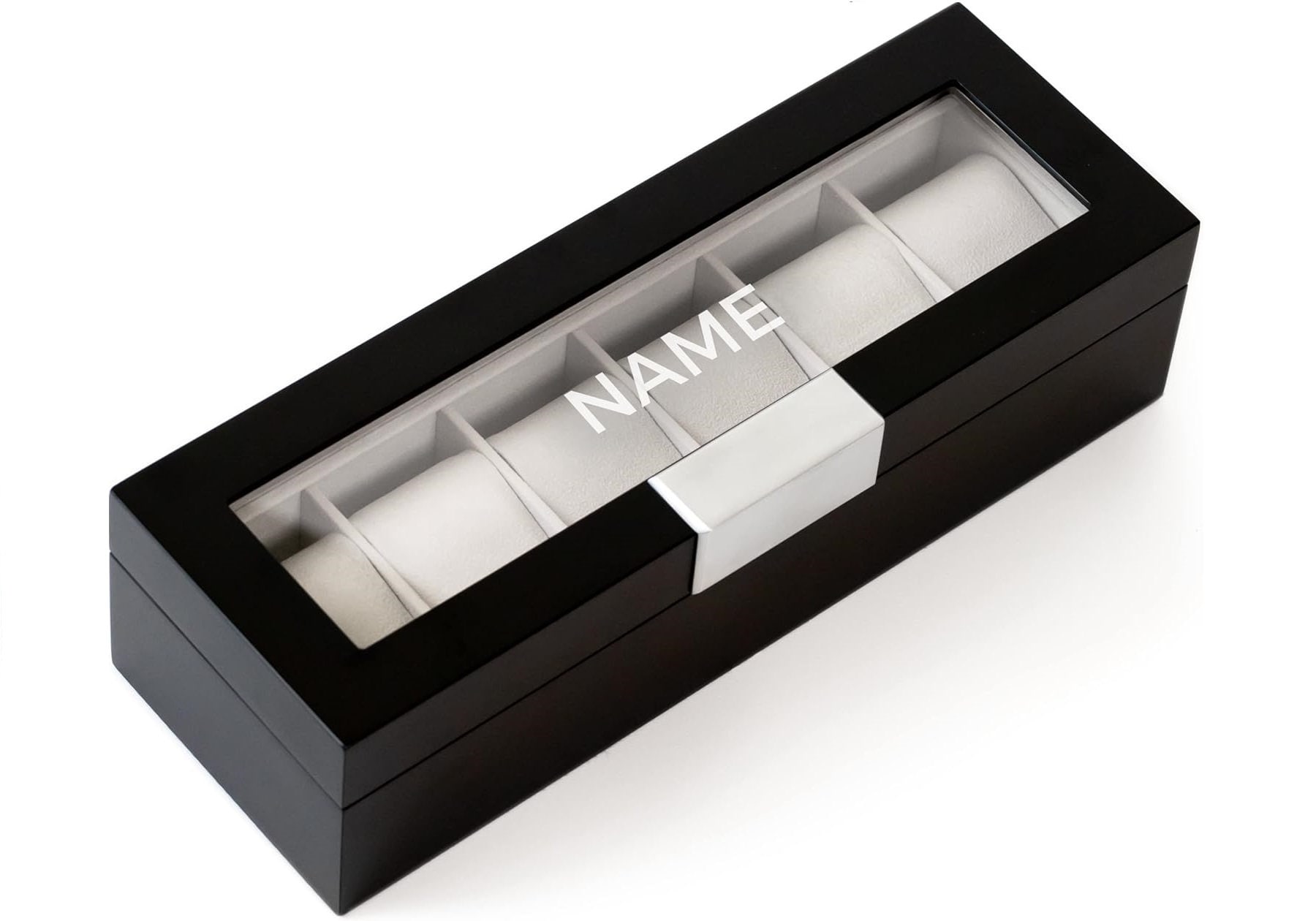 Moderne Schwarze 6-Slot Uhrenbox Mit Metall Clip Und Echtglas Von Case Elegance Moderne Schwarze 6-Slot Uhrenbox Mit Metall Clip Und Echtglas Von Case Elegance von CaseElegance