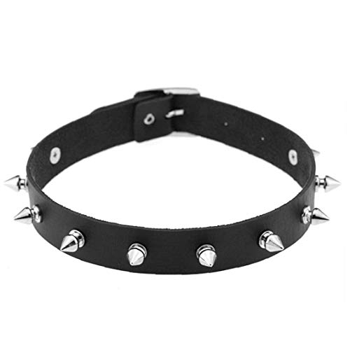 Casecover Spike Nieten Halsband Unisex Gothic Leder O-Ring-halsketten-Metall Verzierte Halsbänder Zubehör Für Frauen Männer von Casecover