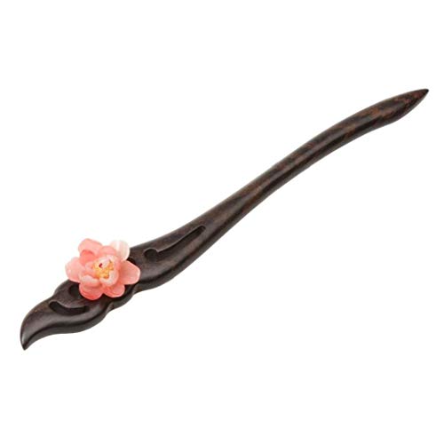 Weinlese-hölzerne Chinesische Jade-blumen-haar Chignon Haarschmuck Haarknoten Frauen-mädchen-spike 1pc von Casecover