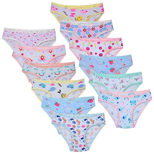 Calosy Kleinkind Mädchen Baumwollhöschen Baby weiche Verschiedene Slips Unterwäsche (12-Pack Bundle) (6-8 Jahre, Multi-11) von Calosy