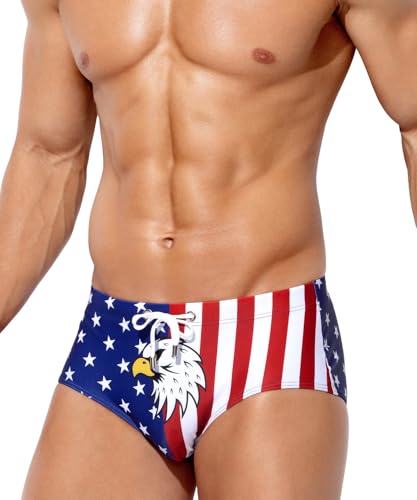 Casey Kevin Badehose Herren Badeslip Kurz Eng Badeshorts mit Tunnelzug Schwimmhose Wassersport Swimming Slips von Casey Kevin