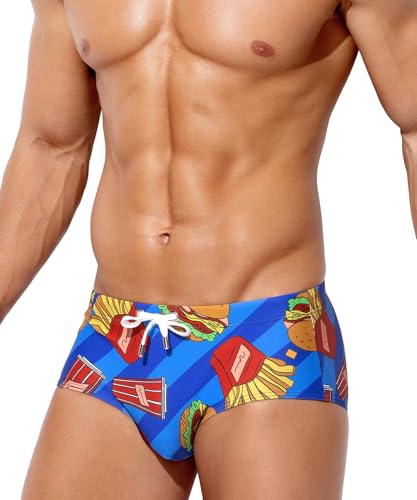 Casey Kevin Badehose Herren Badeslip Kurz Eng Badeshorts mit Tunnelzug Schwimmhose Wassersport Swimming Slips von Casey Kevin