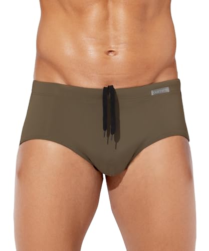 Casey Kevin Badeslip Herren Badehose Kurz Eng Mit Tunnelzug Men Swim Briefs Für Strand Pool Sport Swimming Slip von Casey Kevin