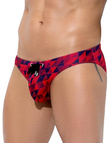 Casey Kevin Badeslip Herren Badehose Kurze Enge Badeshorts Schwimmhose Sommer Bademode Mit Tunnelzug Bunt Shorts von Casey Kevin