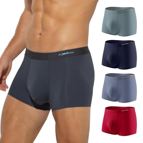 Casey Kevin Boxershorts Herren 4er Pack, Modal Unterwäsche Herren Atmungsaktive Männer Unterwäsche Unterhosen Retroshorts Modal Boxer Brief， L von Casey Kevin