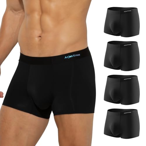 Casey Kevin Boxershorts Herren 4er Pack, Modal Unterwäsche Herren Atmungsaktive Männer Unterwäsche Unterhosen Retroshorts Modal Boxer Brief von Casey Kevin