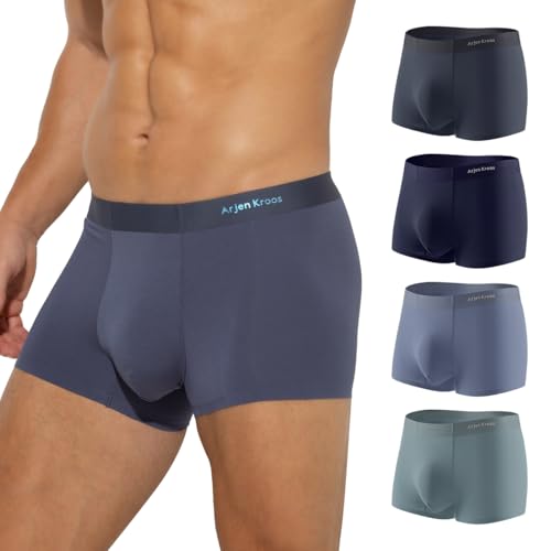 Casey Kevin Boxershorts Herren 4er Pack, Modal Unterwäsche Herren Atmungsaktive Männer Unterwäsche Unterhosen Retroshorts Modal Boxer Brief von Casey Kevin