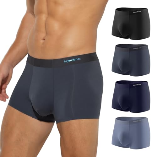 Casey Kevin Boxershorts Herren 4er Pack, Modal Unterwäsche Herren Atmungsaktive Männer Unterwäsche Unterhosen Retroshorts Modal Boxer Brief von Casey Kevin
