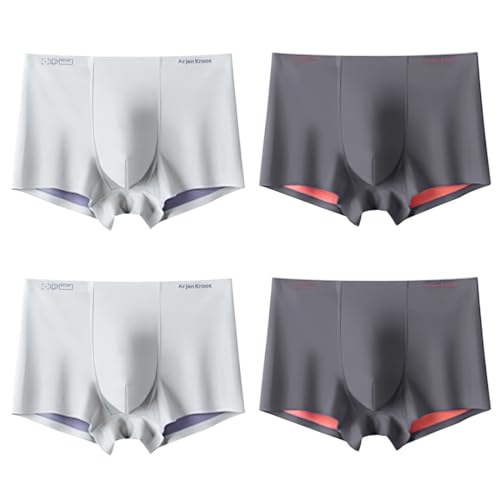 Casey Kevin Boxershorts Herren 4er Pack Modal Unterhosen Männer Boxershorts Retroshorts Boxer Brief Doppelschicht,S von Casey Kevin