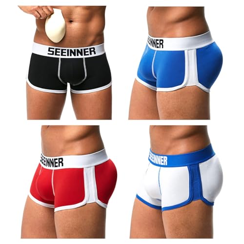 Casey Kevin Push Up Boxershorts Herren | Po Push-up Hose | Fahrrad Unterhosen Herren | 3 Abnehmbare Schaumstoffpolster von Casey Kevin