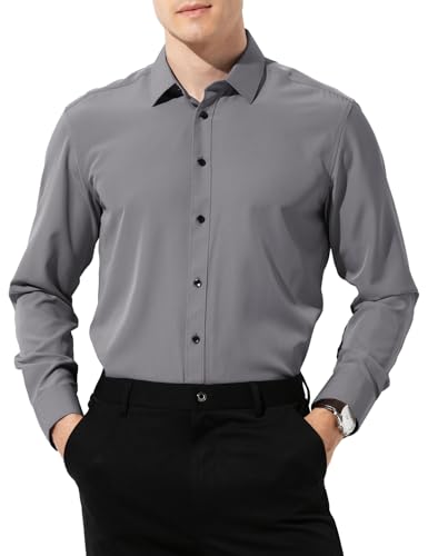 Casey Kevin Business Hemd Herren Slim Fit Langarm Freizeithemd Bügelfrei Businesshemden Anzug Hemd Herrenhemden von Casey Kevin