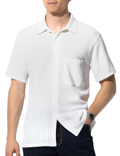 Casey Kevin Hemd Herren Kurzarm Freizeithemd Kurzarmhemd Bügelfrei Männer Casual Shirts Kurzarm Button Down von Casey Kevin