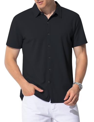 Casey Kevin Hemd Herren Kurzarm Sommer Freizeithemd Männer Businesshemd Sommerhemd Button Down Casual Regular Fit Shirt von Casey Kevin
