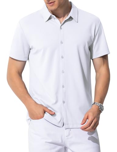 Casey Kevin Hemd Herren Kurzarm Sommer Freizeithemd Männer Businesshemd Sommerhemd Button Down Casual Regular Fit Shirt von Casey Kevin