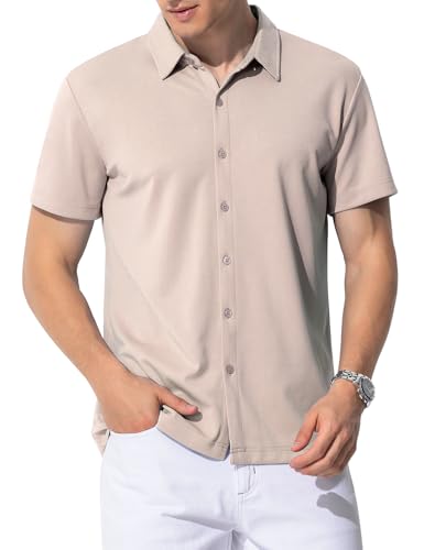 Casey Kevin Hemd Herren Kurzarm Sommer Freizeithemd Männer Businesshemd Sommerhemd Button Down Casual Regular Fit Shirt von Casey Kevin