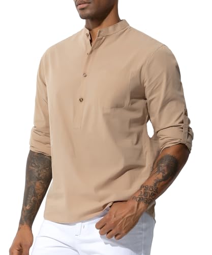 Casey Kevin Hemd Herren Langarm Baumwolle Sommerhemd Freizeithemd Herren Regular Fit Casual Hemden Sommer Shirt von Casey Kevin
