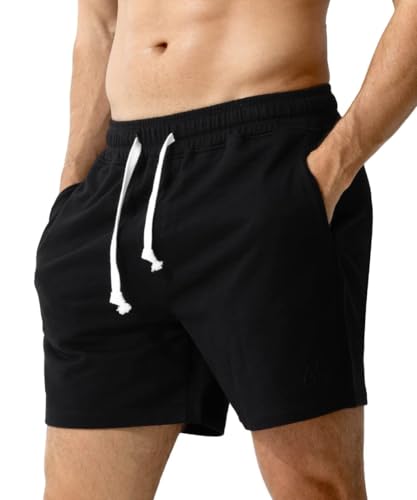 Casey Kevin Kurze Hose Herren Bermuda Shorts Baumwolle Jogginghose Sporthose Traininghose Tennishose Heim und Freizeit mit Reißverschluss von Casey Kevin
