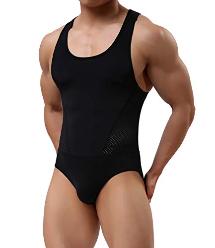 Casey Kevin Herren Body Bodysuit Unterwäsche Stringbody Unterhemd Body Kompression Singlet Sportwear Herren Overall von Casey Kevin