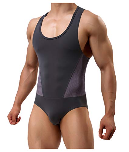 Casey Kevin Herren Body Bodysuit Unterwäsche Stringbody Unterhemd Body Kompression Singlet Sportwear Herren Overall von Casey Kevin